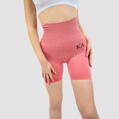 Kidwala Women&#39;s Midthigh Shorts, Smile Contour Short Activewear Workout Gym Yoga Outfit for Women (Small, Pink)