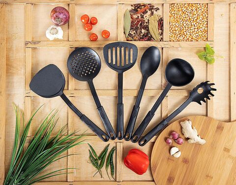 Buy Delcasa Nylon Cooking Utensils, 6 Pcs - Non Stick Non Scratch