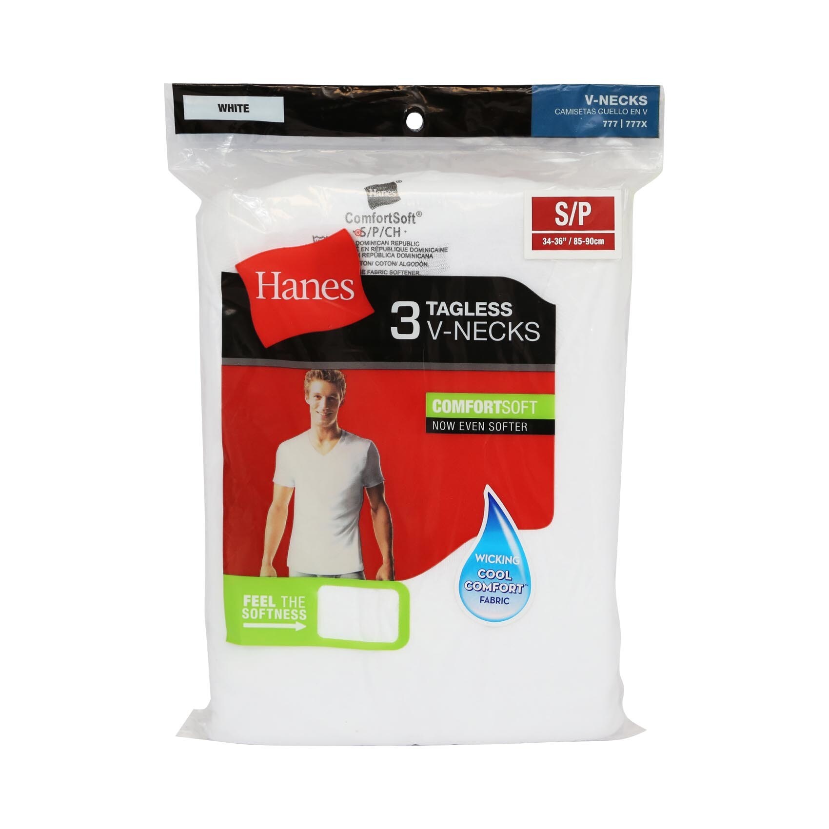 Buy Hanes Men TShirt VNeck White S Size 3Pcs