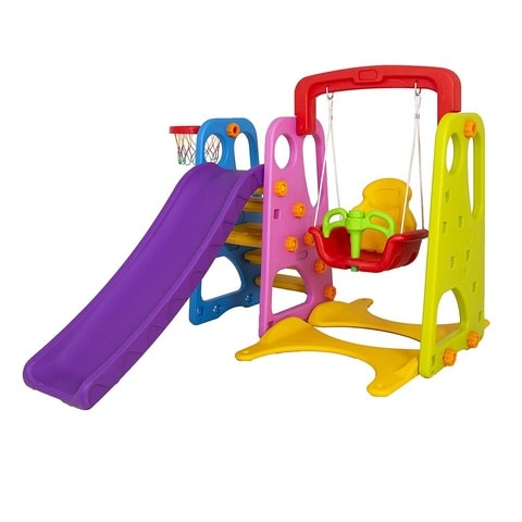 XIANGYU Kids 3 in 1 Outdoor Play Structure Jumbo Slide with Swing And Basket Ball Game for kids