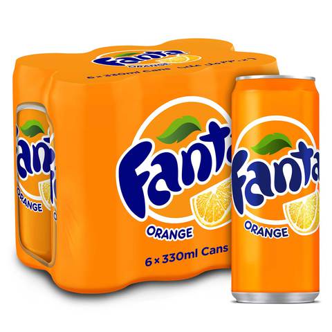 فانتا مشروب غازي بنكهة البرتقال 330 ملل حزمة من 6
