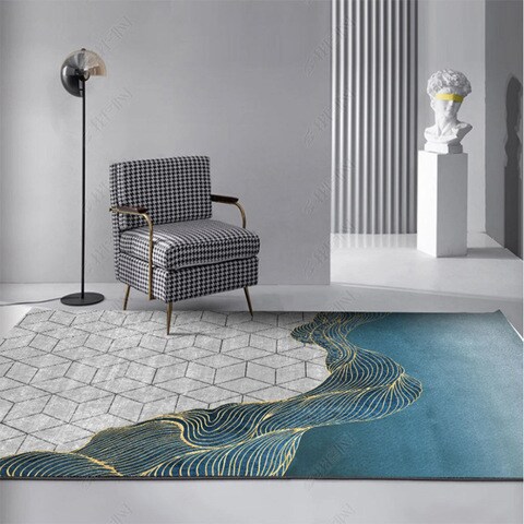 Area Rug Anti-Skid Modern Floor Carpet For Indoor Living Room Dining Room Bedroom With Beautiful Print (Size 80×120CM)
