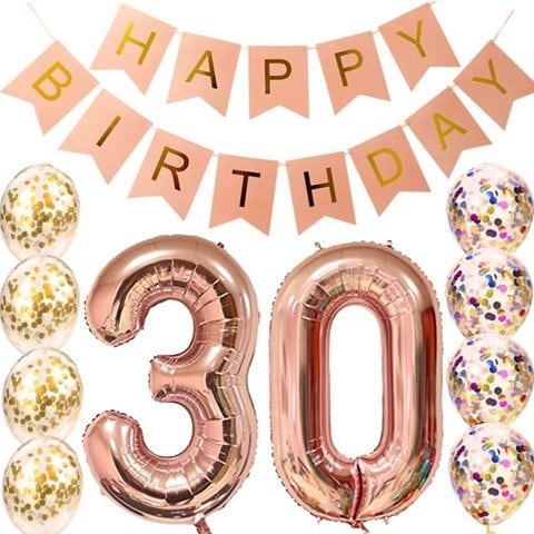Buy 30Th Birthday Decorations Party Supplies-30Th Birthday Balloons Rose Gold,30Th Birthday Banner,Table Confetti Decorations,30Th Birthday For Women,Use Them As Props For Photos Online - Shop Home & Garden on Carrefour UAE