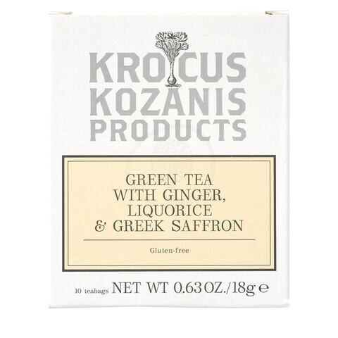 كروكسيس كوزانيس بروداكتس شاي أخضر بالزنجبيل، عرق السوس والزعفران الأخضر 18 غرام
