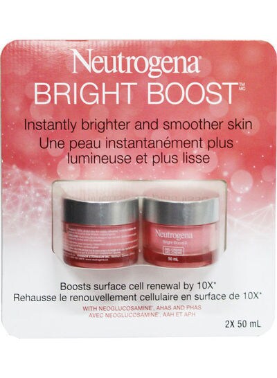 Buy Neutrogena Bright Boost Gel Cream- Instantly brightening moisturizer and smoothens skin - 2 X 50 ml in UAE