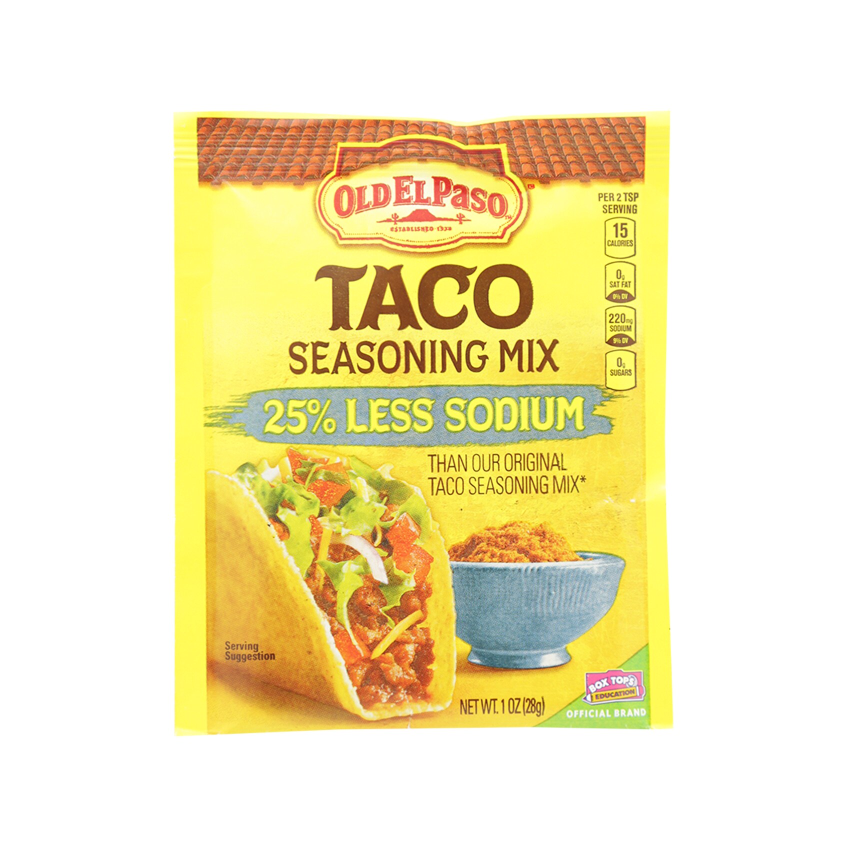 Buy Old El Paso Taco Seasoning Mix 25 Less Sodium 28g Online Shop Food Cupboard On Carrefour Uae