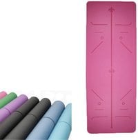 Lushh Eco-Friendly Non Slip Yoga Mat with The ORIGINAL Unique Alignment Marker System Biodegradable Mat Made with Natural Rubber &amp; A Warrior-Like Grip, Pink