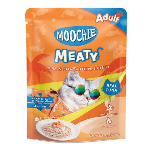 Moochies Cat Food Tuna with Salmon and Jelly 12 pouch