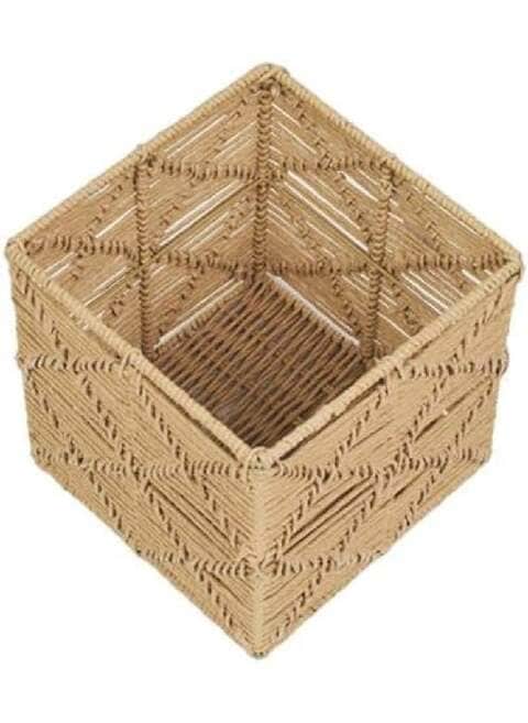 Homesmiths Small Square Paper Rope Basket Natural 25 x 25 x H25cm