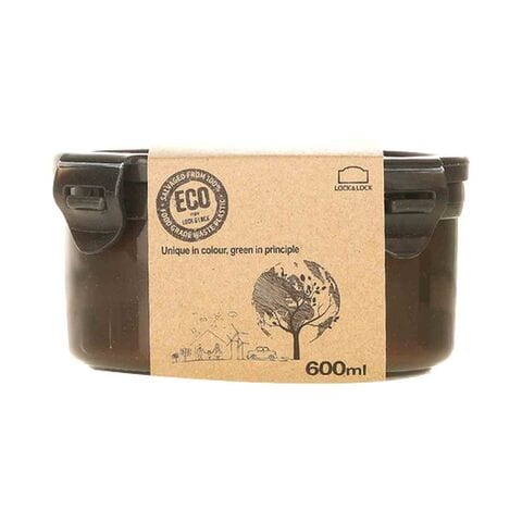 Lock &amp; Lock Eco Round Food Container Grey And Brown 600ml