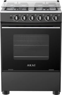 Akai Cooking Range 60X60 4 Gas Burner, Full Safety, Double Glass Door, Electric Ignition, Black, CRMA-M66BCFS