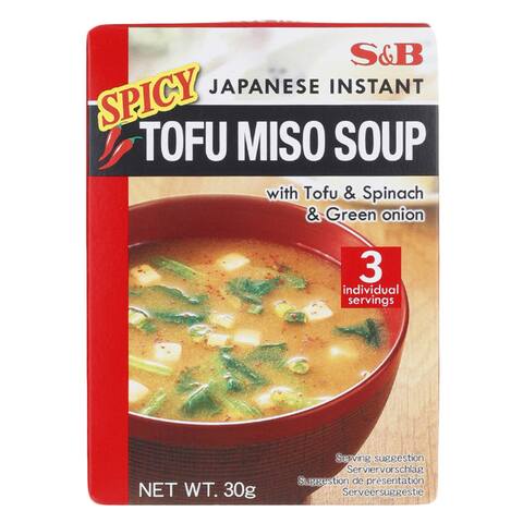 S&amp;B Miso Soup Japanese Instant Tofu Spicy 30g