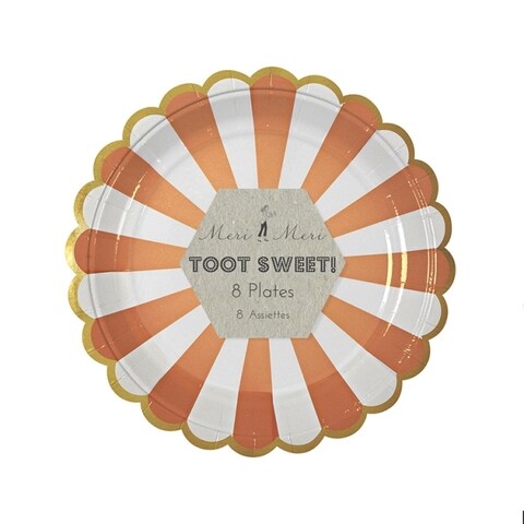 Toot Sweet Small Orange Striped Plate
