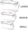 Small Clear Plastic Stackable Refrigerator Bins, Food Storage Containers Box with Lid, Organizers for Kitchen, Pantry &amp; Bathroom (4 Pcs)