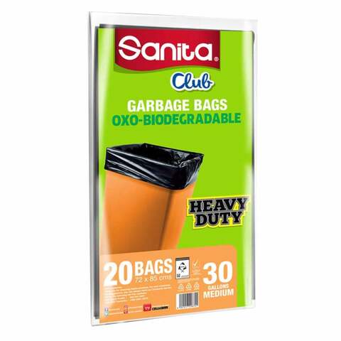 SANITA CLUB GARBAGE BAGS 20BAGS 60x90CMS 30GALLONS MEDIUM