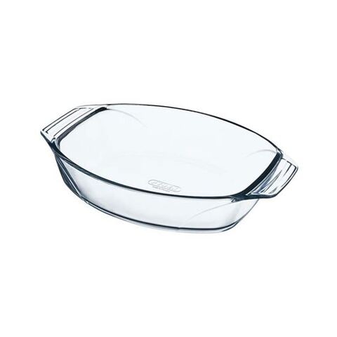 Pyrex Optimum Oval Roaster With Handle - 30 Cm - Clear
