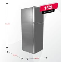Nobel 125L Net Capacity Defrost R600a Double Door Refrigerator Silver NR185RSI