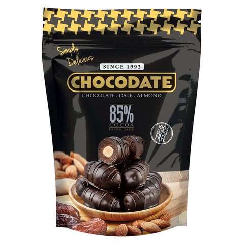 Chocodate Date And Almond Extra Dark Chocolate 250g