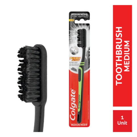 Colgate Double Action Charcoal Toothbrush Medium