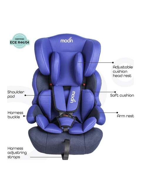 Moon Tolo Baby/Kids Car Seat (Group-1, 2, 3), Cobalt Blue