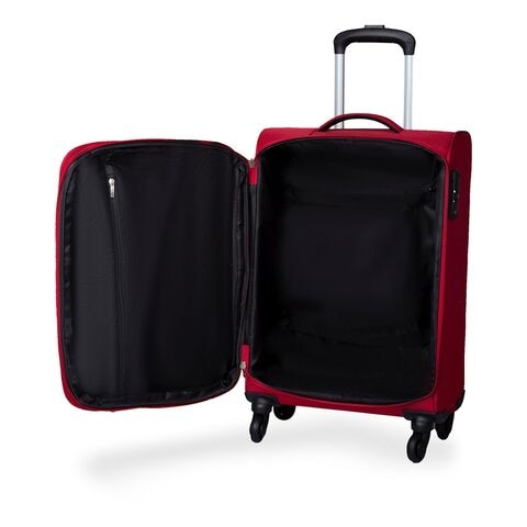 Carlton Elante 4 Wheel Soft Casing Cabin Luggage Trolley 58cm Red