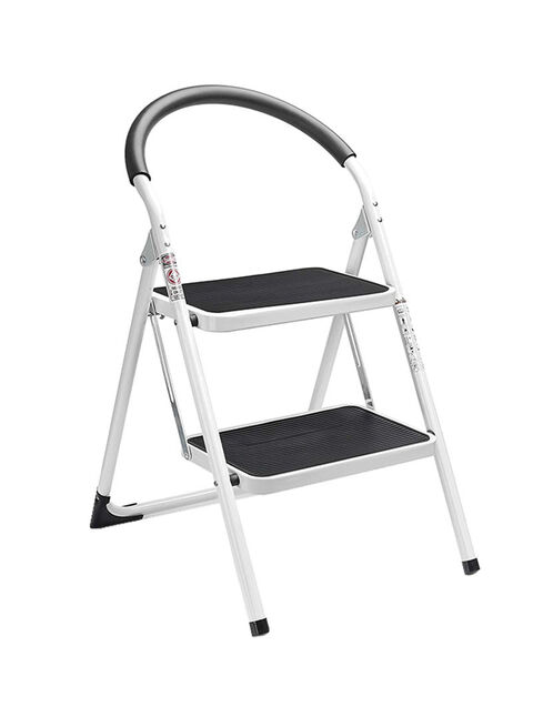 Generic Foldable Step Ladder With Rubber Handgrip White/Black 38Inch ...