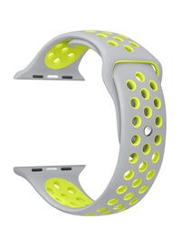 Generic Silicone Replacement Strap Wristband For Apple Watch 38Mm Nike Band Series 1 / 2 38millimeter Green/Grey