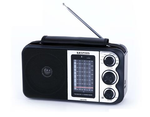 Krypton 900mAh Rechargeable Radio, Bt/USB/Sd/Bt, Excellent Sound Quality, Lightweight Portable Fm Radio, 8 Bands Radio, Stylish Retro Design