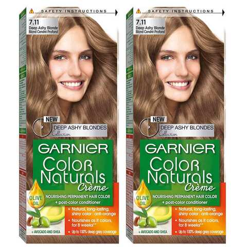 Garnier Hair Color Natural Deep Ashy Blonde No.7.11 2 Pieces