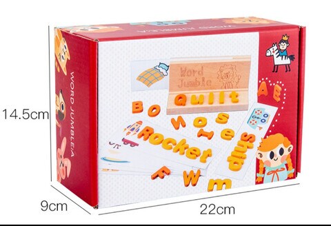 Factory Price Wooden Ella Word Spelling Game ABC Puzzle Alphabetic toys for Kids, Multicolor Puzzle 52 Pieces with Spelling sheet, Wooden learning and education toys for both boys and girls