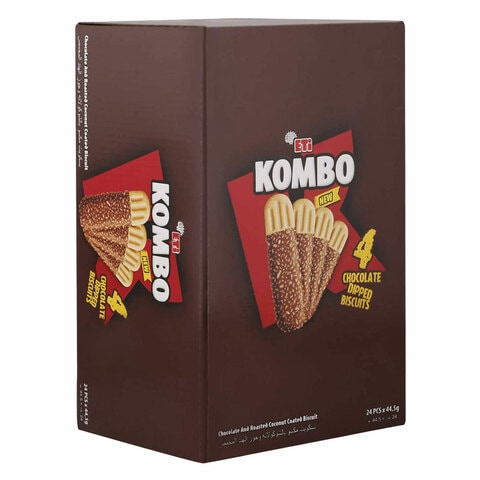 ETi Kombo Chocolate Dipped Biscuit 44 Gram 24 Pieces