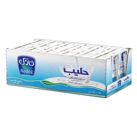 اشتري نادك حليب كامل الدسم طويل الأجل 125 مل × 18 في السعودية
