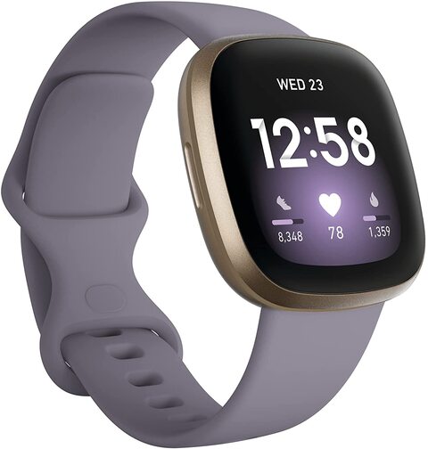 Fitbit Activity Tracker Versa 3 Gps Fitness Watch - Soft Gold Aluminum / Thistle Infinity