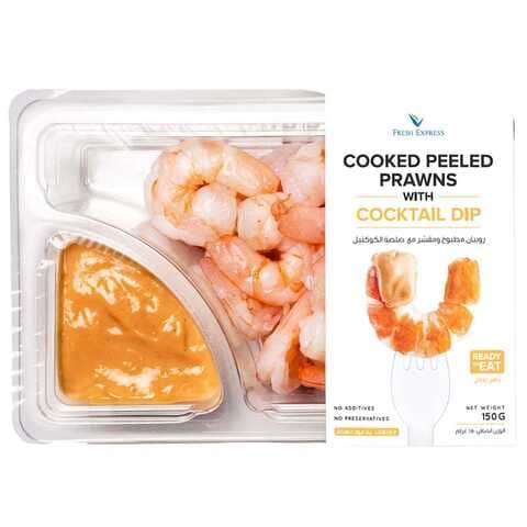 Buy Cooked Peeled Prawns with Cocktail Dip 150g in UAE
