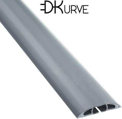 1M Floor Cord Cover, Cable Protector, Protect Cords and Prevent Trip Hazards, Light Duty, Grey 1M