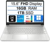 HP Newest Thin Laptop, 15.6 FHD IPS Computer, 11th Gen Intel Core i5-1135G7 ( Beat i7-1065G7), 16GB DDR4, 1TB PCIe SSD, Iris Xe Graphics, Webcam, Wi-Fi, Bluetooth, USB-C, Windows 11