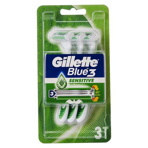 Buy Gillette Blue 3 Sensitive Men Disposable Razors - 3 Count in Egypt