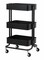3-Tier Utility Cart Storage Rack With Wheels Black