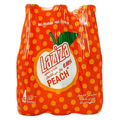 Laziza Peach Malt Beverage 330ml x Pack of 6