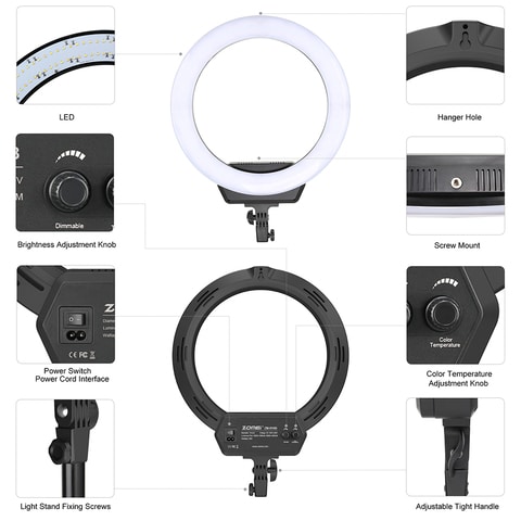 Ring led best sale light camera