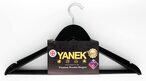 Buy Yanek Solid Wood Hangers Non Slip With Notches Black Pack of 6 in UAE