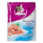 Buy Whiskas Purrfectly Tuna And Salmon Wet Cat Food 85g in Kuwait