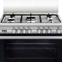 Glemgas Freestanding Cooker 90x60Cm 5 Burner Full Safety SE9612GIFS Silver/Black