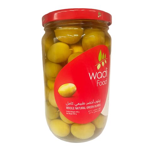 Wadi Food Natural Green Olives- 650 gram