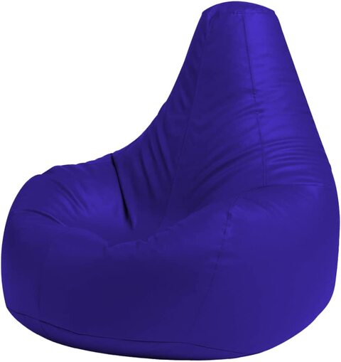Luxe Decora Faux Leather Tear Drop Recliner Bean Bag Cover Only No Filling (XL, Royal Blue)
