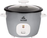 evvoli 2 In 1 Rice Cooker With Steamer 1.8 Litter Up To 6 Cup Of Rise Non-Stick 700W Silver Evka-Rc4501S 2 Years Warranty