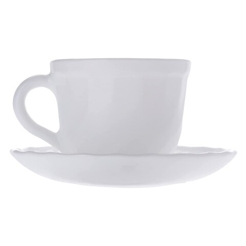 Endura Tea Cup And Saucer Set 12 Pieces White