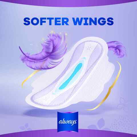 Always All-In-One Ultra Thin Night Sanitary Pads With Wings White 12 Pads