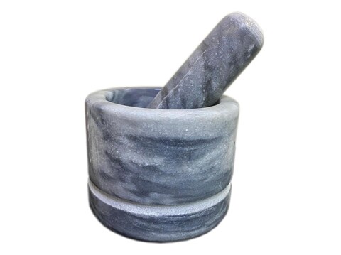 Lion Hand Held Marble Mortar And Pestle Set Herb Grinder Size 5x4 Inches 12.75 cm Original Made In Pakistan