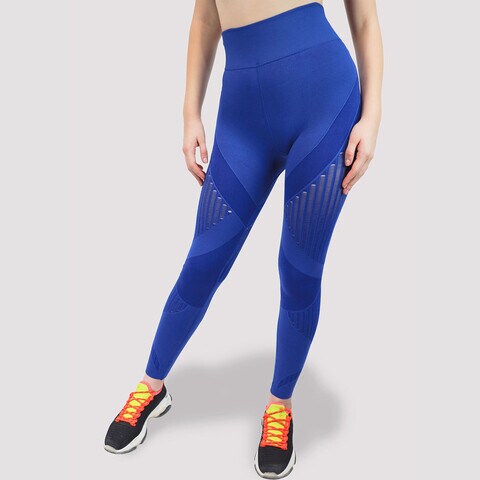 Buy Kidwala Mesh Panel Leggings - High Waisted Workout Gym Yoga Pants for  Women (Medium, Blue) Online - Shop on Carrefour UAE